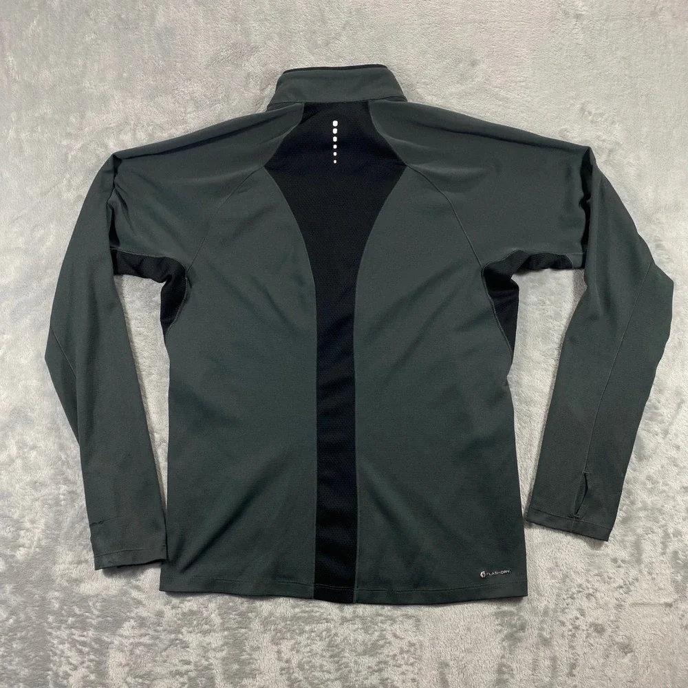 The North Face FlashDry Pullover Mens M Grey 1/4 Zip Running Top A5UN Sporty